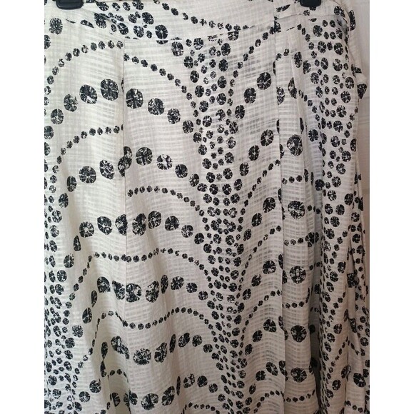 Marie Oliver Estine Wrap Skirt Sz XS  Ivory Dolphine Dots  Lined Linen Viscose - Picture 7 of 13